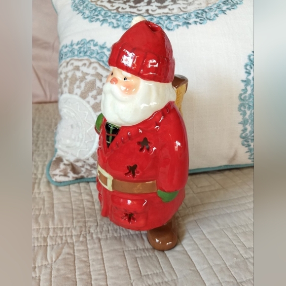 Vintage Hallmark Limited Edition Ceramic Woodsman Santa Tea Light Candle Holder - Picture 4 of 12